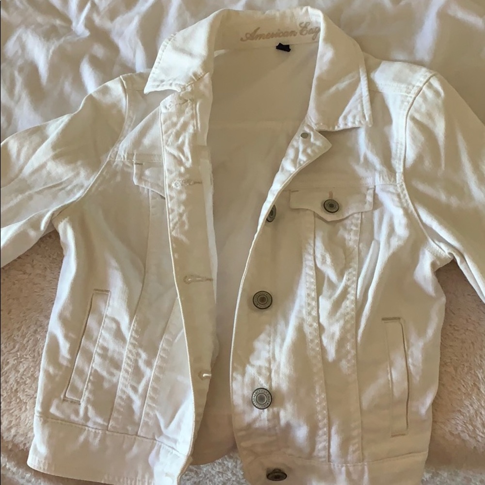 American Eagle White Jean Jacket